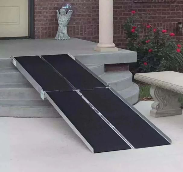 Aluminum Multi-Fold Portable Wheelchair Ramp with Threshold Ramp Included