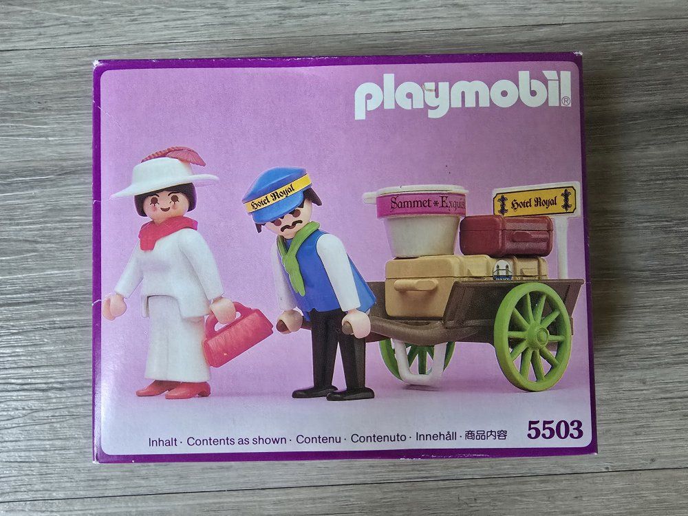 Playmobil Hotel Royal Set 5503 - Vintage Figures & Luggage Cart - New in Box
