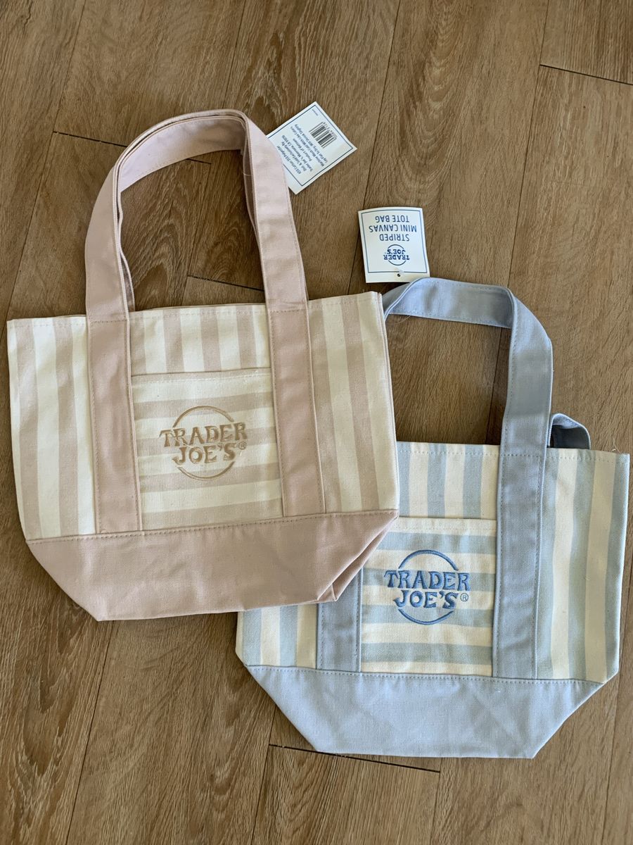 Trader Joe’s Striped Tote Bags (blue and beige)