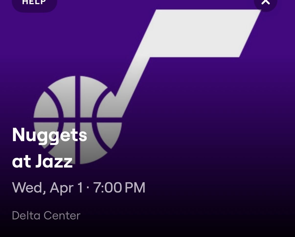1 Ticket Row 2 Nuggets V Jazz
