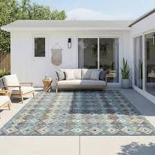 Sierra Indoor/Outdoor Area Rug, Karok Blue, 6’6” x 9’6” 2056987 #107002