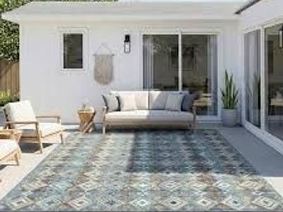 Sierra Indoor/Outdoor Area Rug, Karok Blue, 6’6” x 9’6” 2056987 #107002