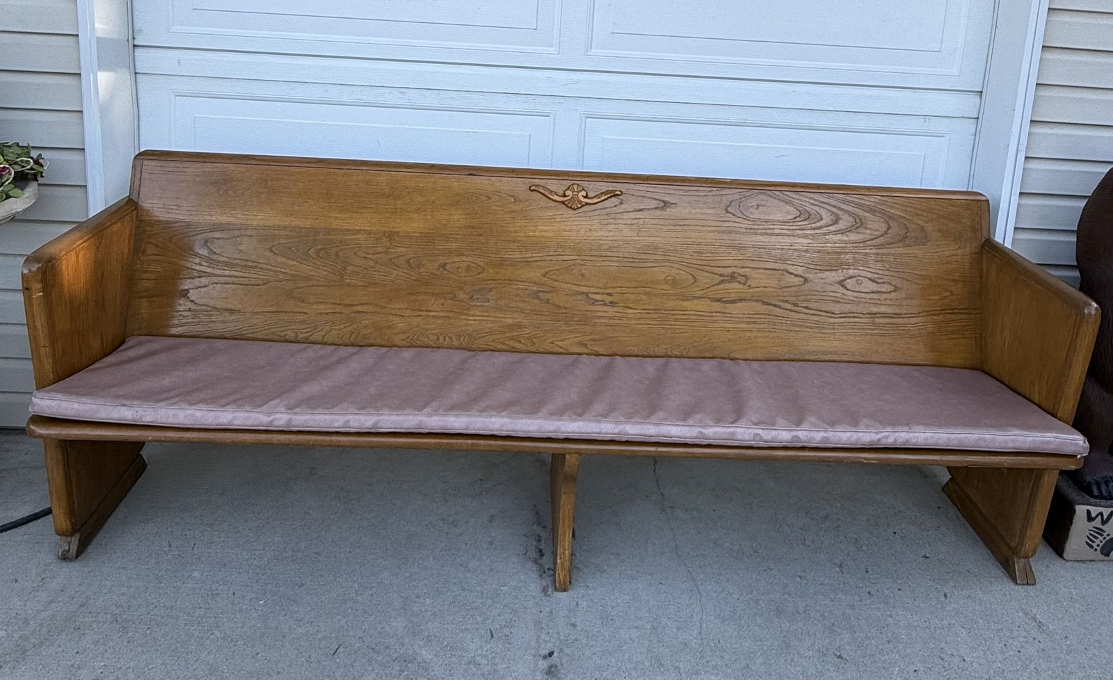 Vintage Oak Church Pew Bench