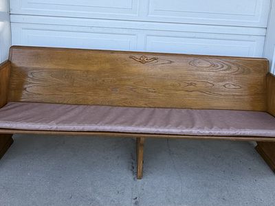 Vintage Oak Church Pew Bench
