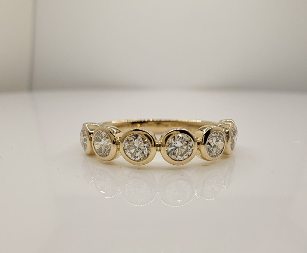 Round Cut Diamond Bezel Set Ring