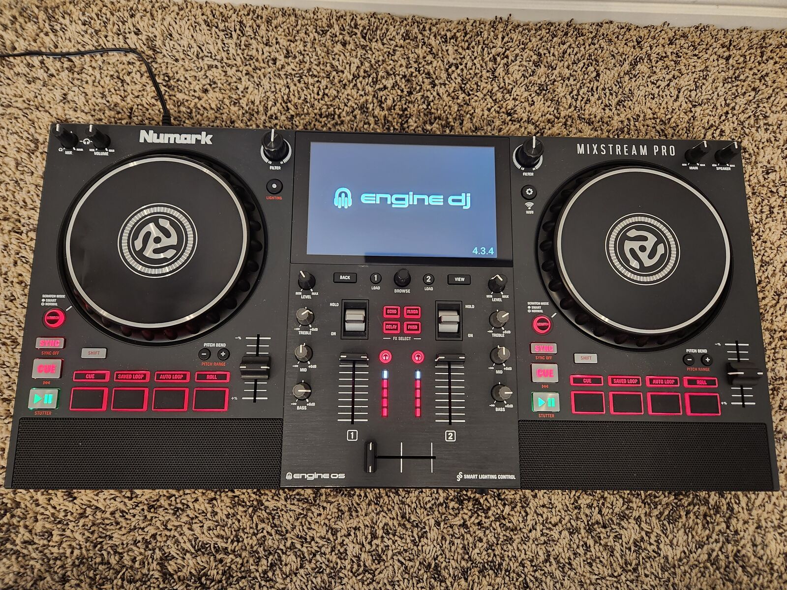 Numark Mixstream Pro Standalone Touchscreen WiFi DJ Controller, Built-in Speakers, FX