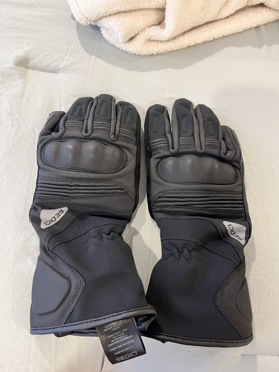 Sedici Motorcycle Gloves - All Weather Waterproof & Breathable Leather/Nylon