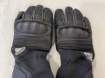 Sedici Motorcycle Gloves - All Weather Waterproof & Breathable Leather/Nylon