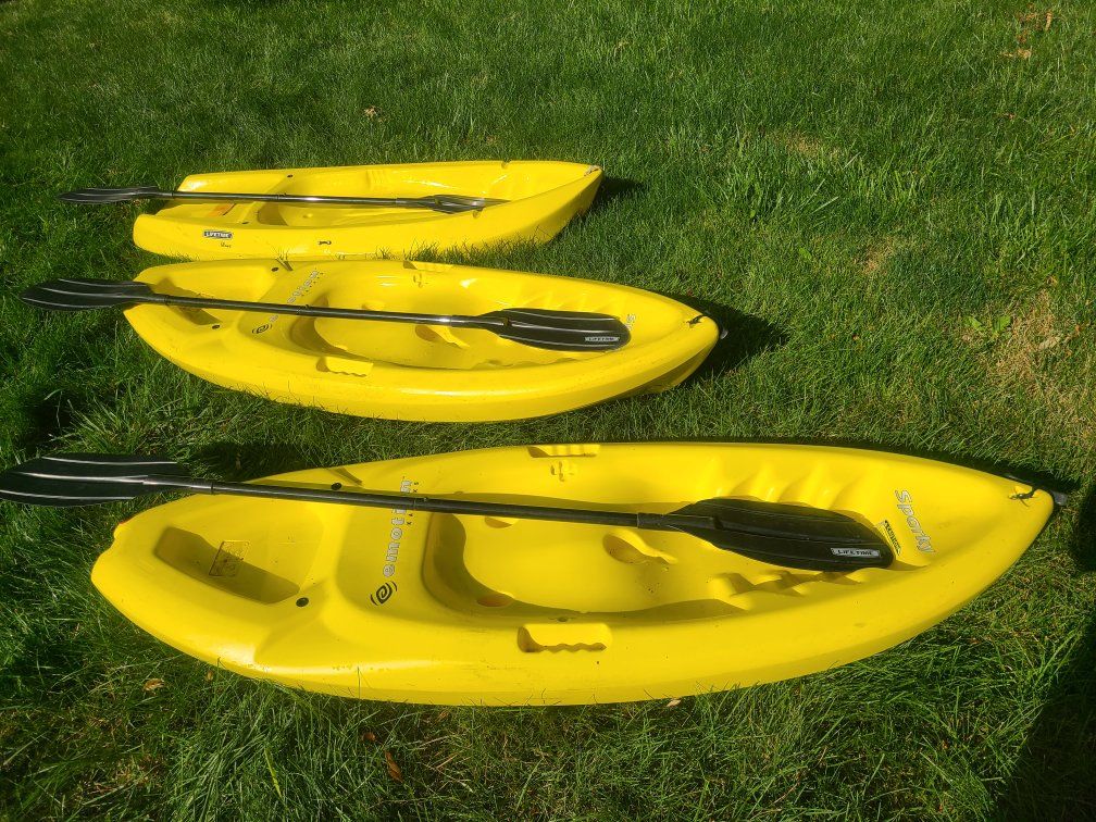 Lifetime Youth Sporty Kayak with Paddle - Yellow (Set of 3)