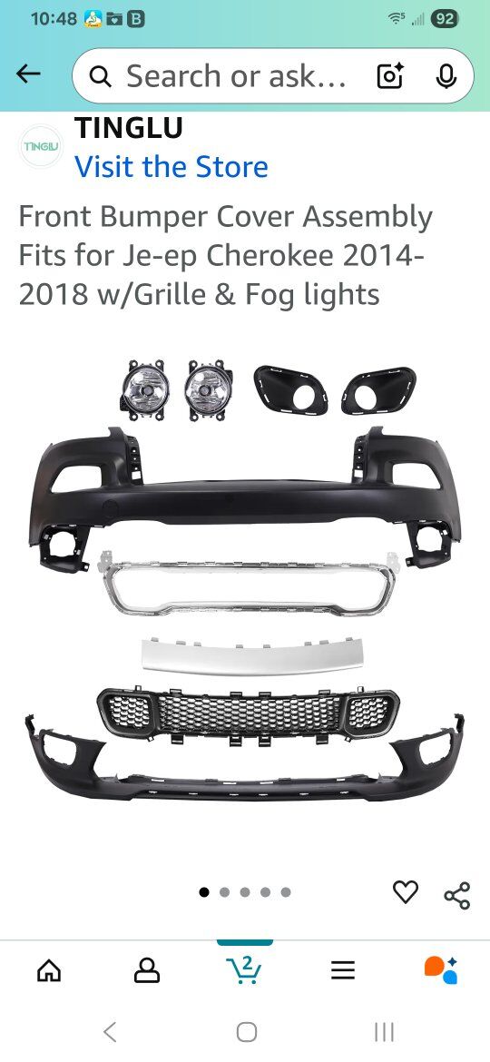 Jeep Cherokee Bumper Cover Assembly  2014-2018