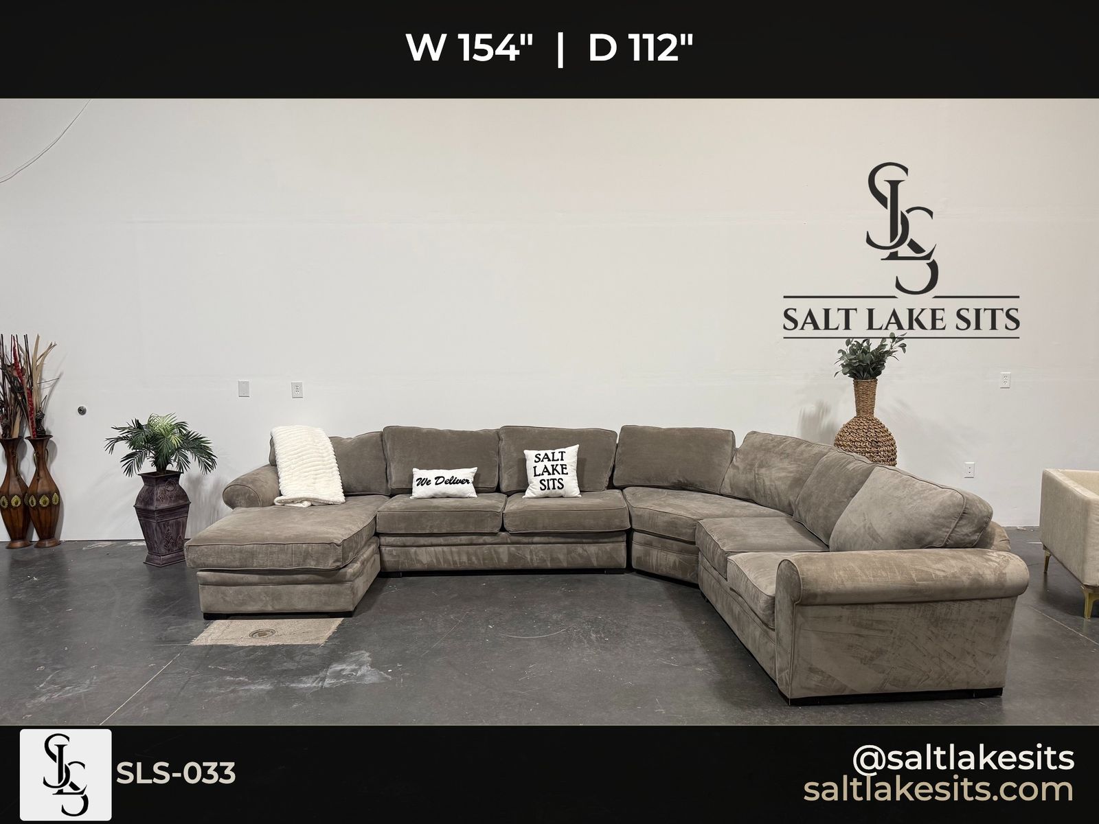 Sectional Chaise Gray Sofa Couch Delivery