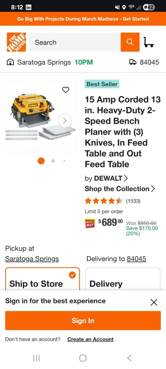 Dewalt Planer