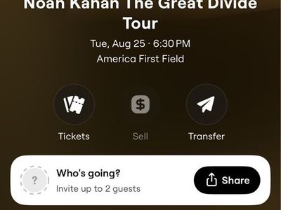 2 Noah Kahan Concert Tickets - America First Field - Tue Aug 25 - Sec 2 Row V