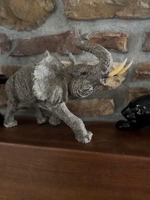 Decorative Animal Figurines – Elephant & Panther Set