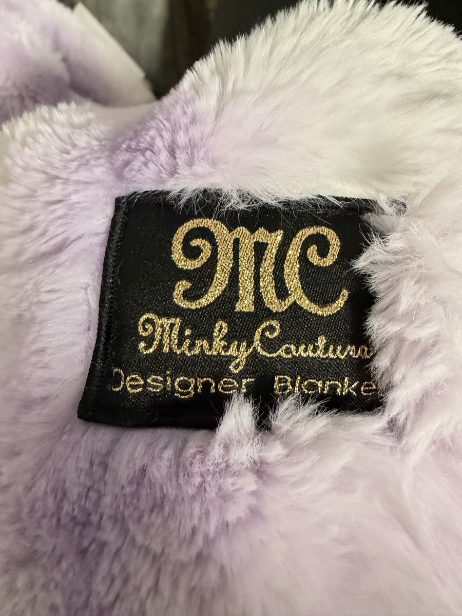 Minky Couture Lilac Tie-Dye Faux Fur Designer Blanket - Soft & Cozy Throw