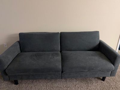 Dark Gray Convertible Futon Sofa Bed