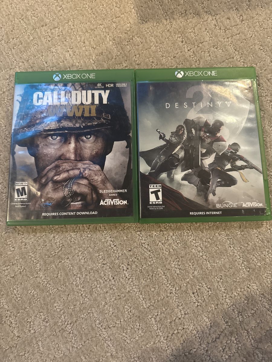 Call of Duty WWII & Destiny 2 Xbox One Games - Action Bundle, Great Condition