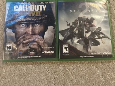 Call of Duty WWII & Destiny 2 Xbox One Games - Action Bundle, Great Condition