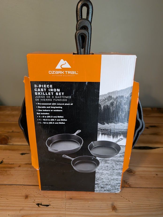 Ozark Trail 3 Piece Cast Iron Skillet Set