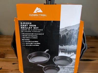 Ozark Trail 3 Piece Cast Iron Skillet Set