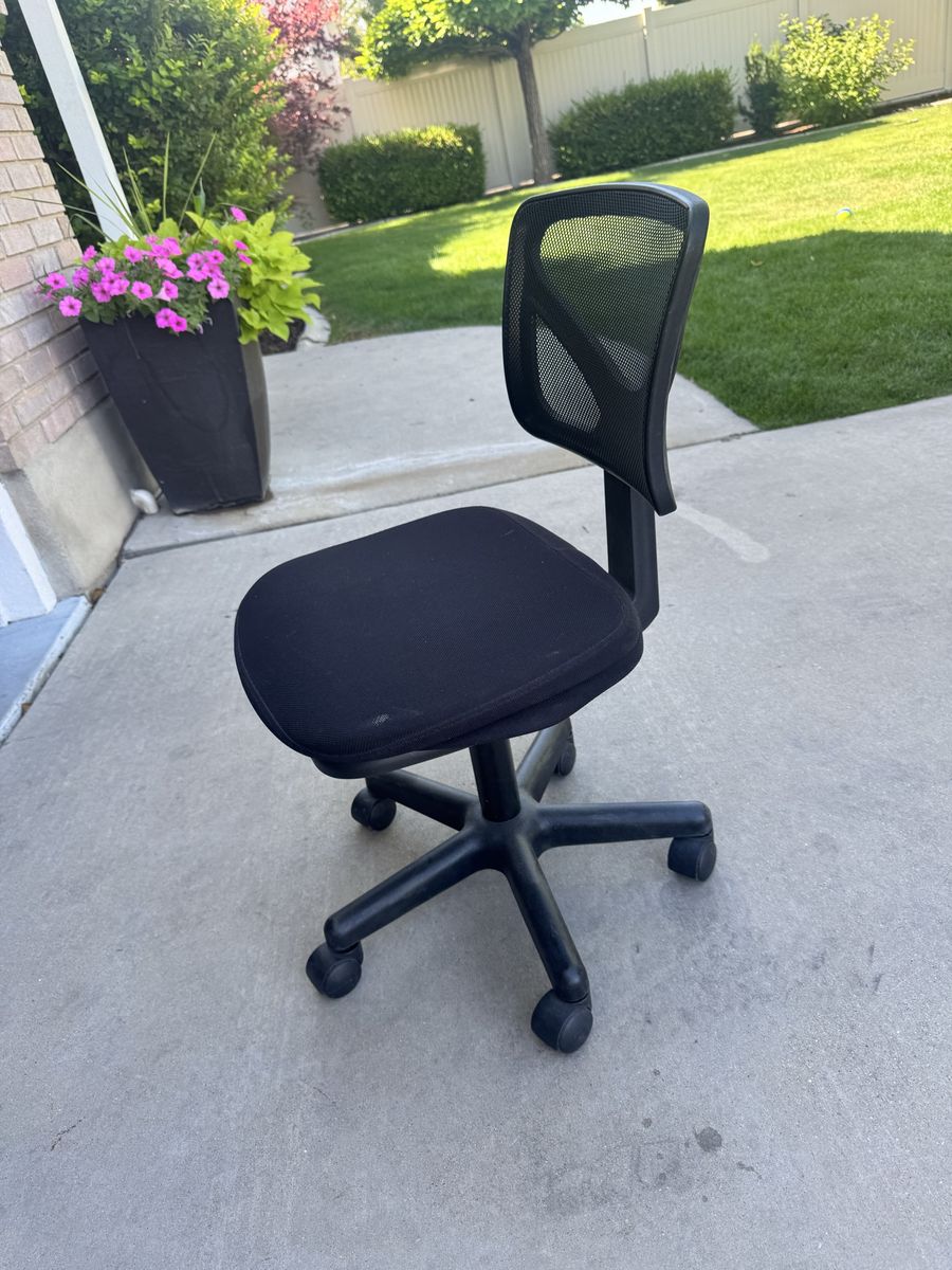 Black Mesh Back Task Chair, Adjustable Swivel Office Desk Chair