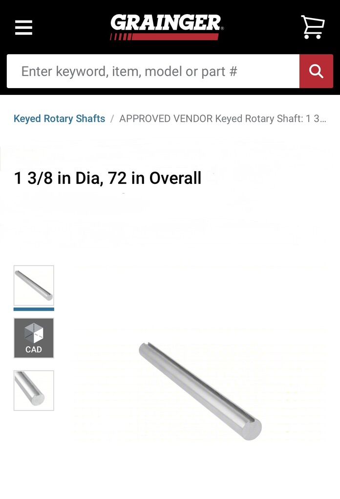 NEW! 72 In Length Steel keyed shaft