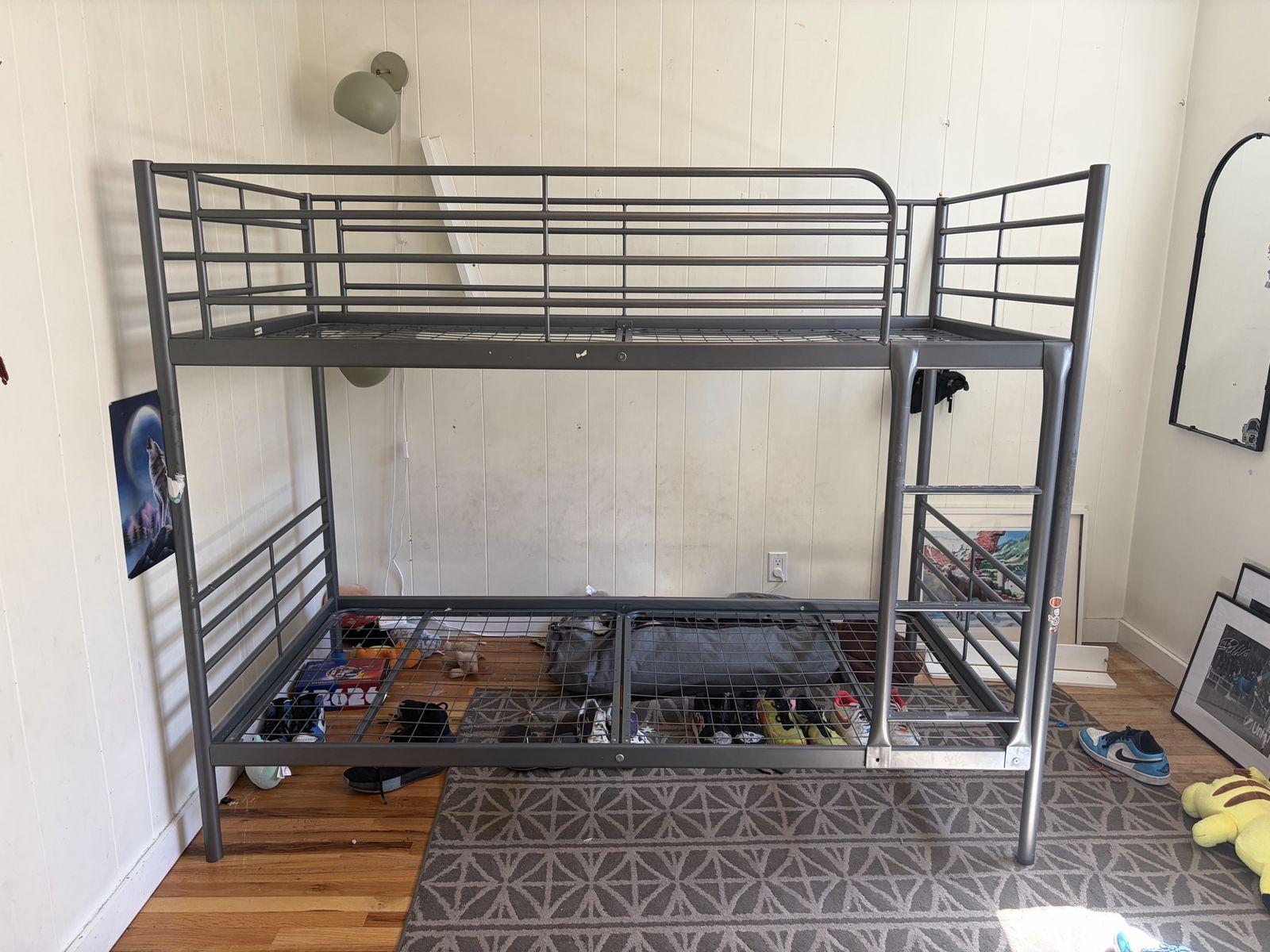IKEA Svarta Twin Metal Loft Bed Frame, Gray