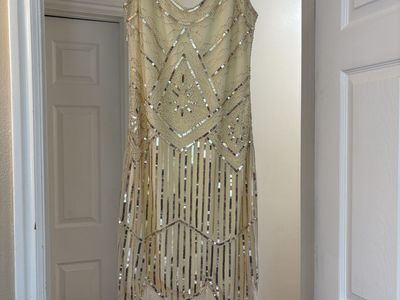 Flapper Girl Dress/Costume w/ Accessories Adult sz Med