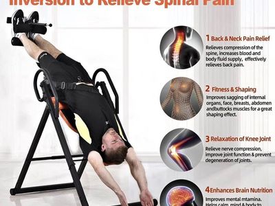 Teclor Inversion Table for Back & Neck Pain Relief, Fitness, and Shaping - 350lb Weight Limit