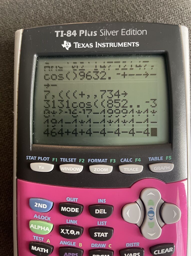 Has Lines TI-84 Plus Silver Edition Pink W/Cover