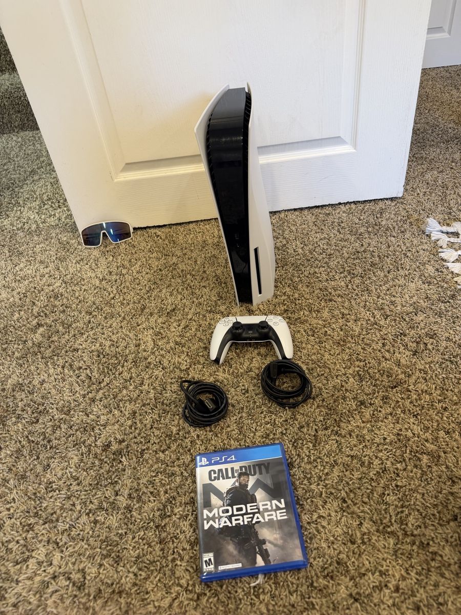 Sony PlayStation 5 Disc Edition Console with DualSense Controller & Call of Duty Modern Warfare PS4