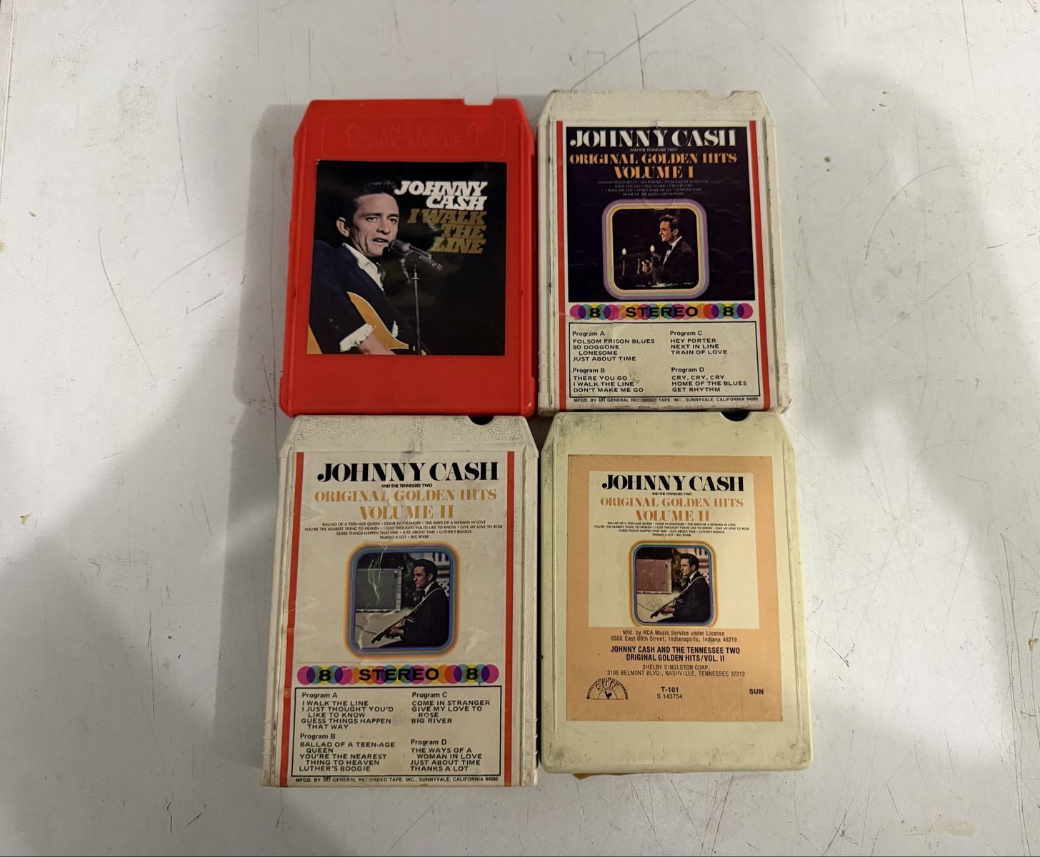 Lot of 4  Johnny Cash 8-Track Tapes
