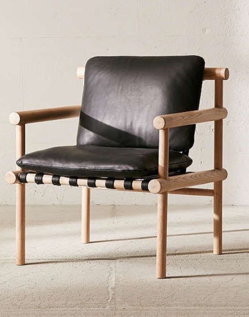 Leather Dowel Arm Chair-from Urban Outfitters