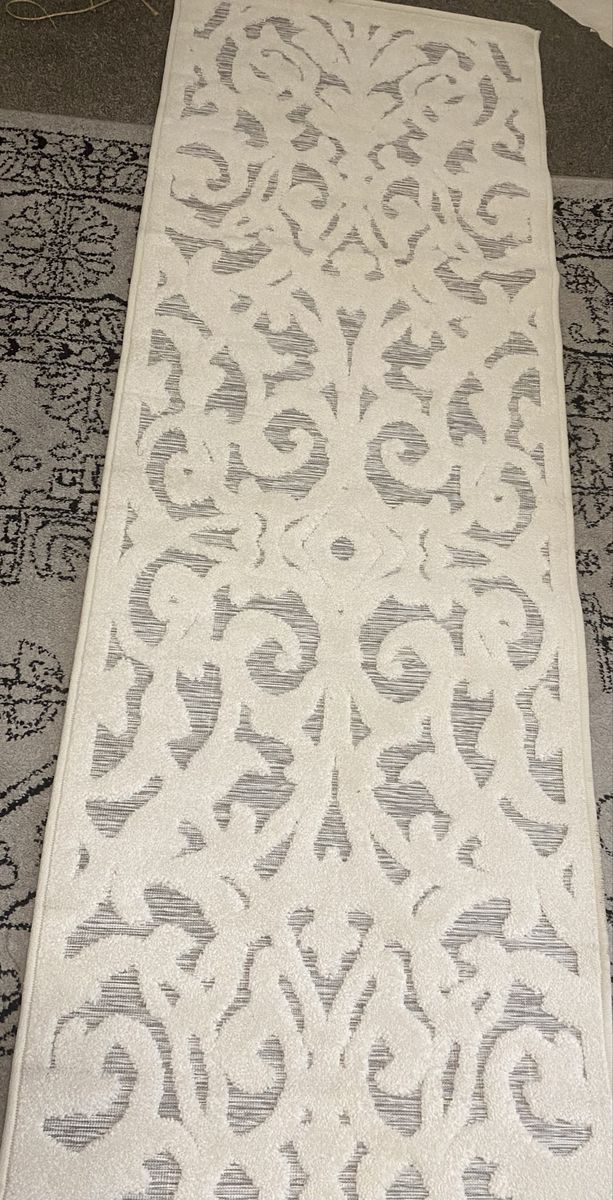 Palmetto Living "My Texas House" Blur Damask Natural Gray Runner 2'3" x 8