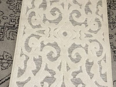 Palmetto Living "My Texas House" Blur Damask Natural Gray Runner 2'3" x 8