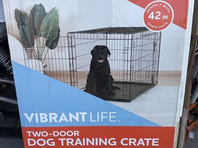 Two door dog training crate