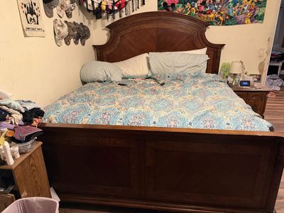 King size bed with mattress and box springs