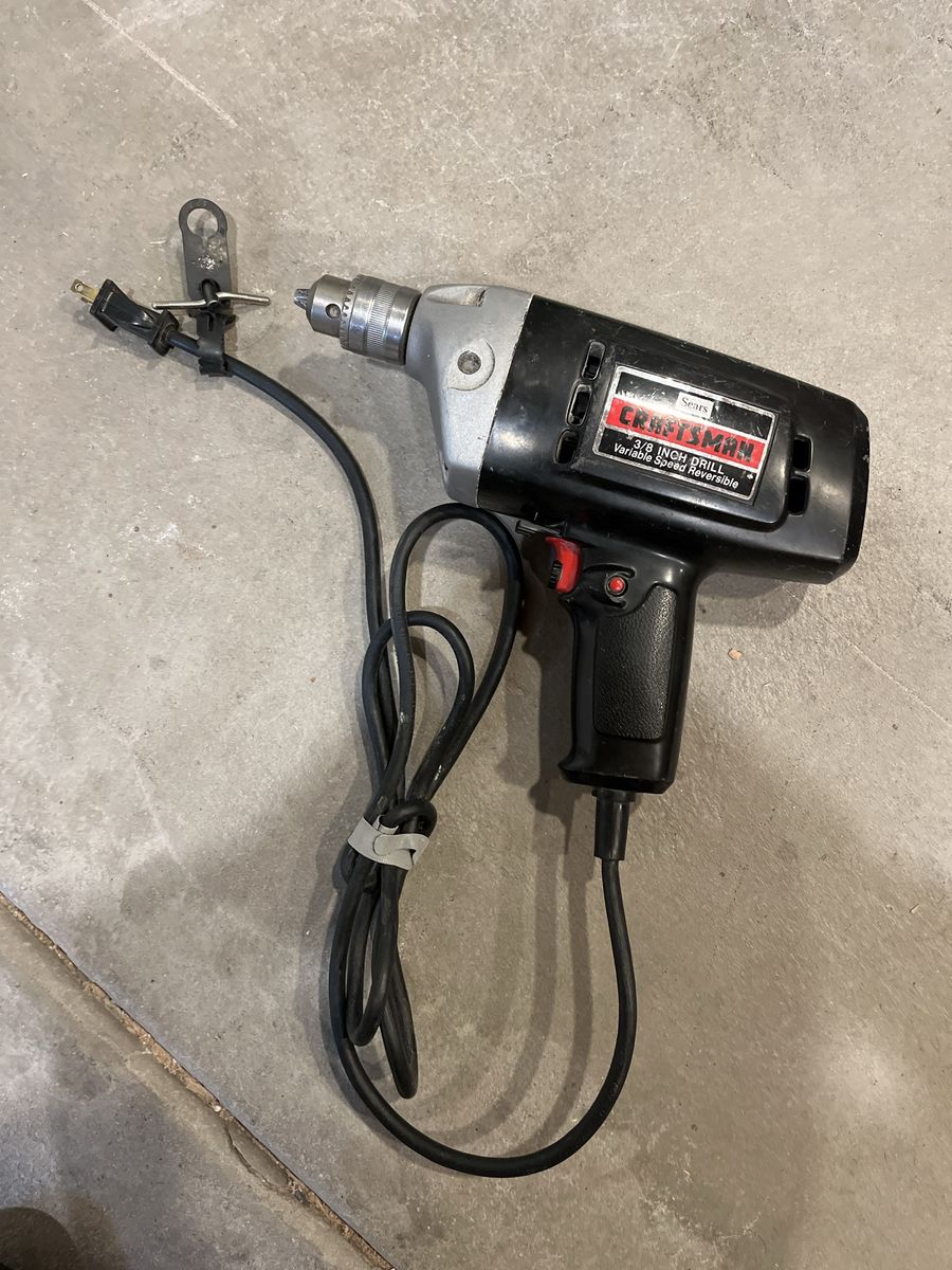 Vintage Craftsman 3/8 Inch Variable Speed Reversible Corded Drill