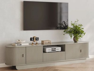 Fluted Tv Stand w/ Multiple Compartments