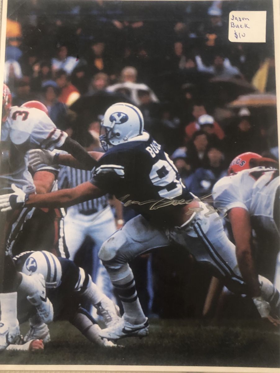 Vintage Jason Buck BYU Cougars Football Photo - Autographed.