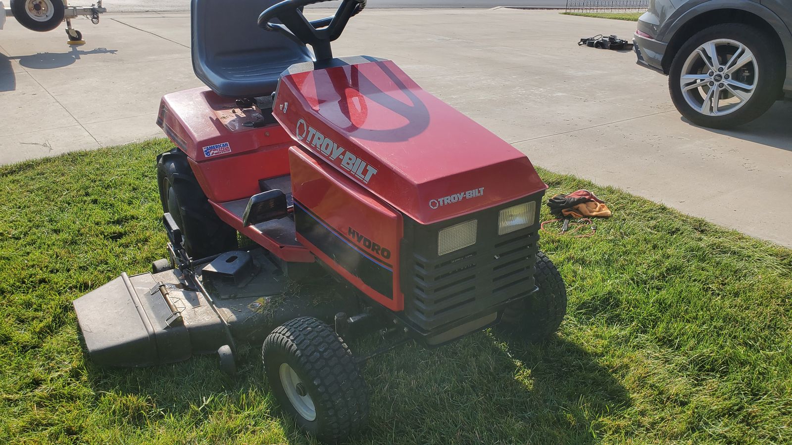-- Troy-Bilt LTX16 Lawn Tractor Package --  48" deck, power mulcher, 26" rear mount tiller, 42" blade, 10 cu. ft. trailer --