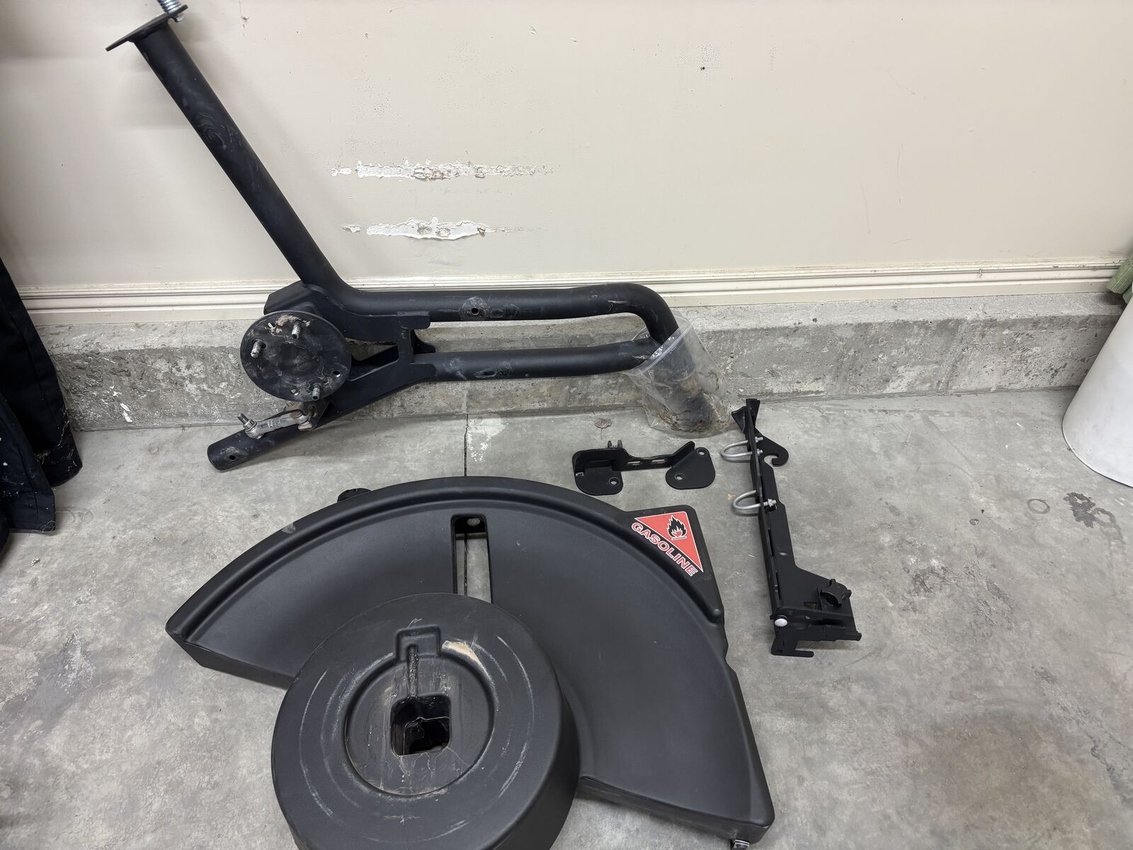 AEV Tire Carrier with Fuel tank and Hi-Lift Jack Carrier