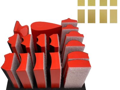 Contour Sanding Block Set with Sandpaper Sheets - 16 Foam Profiles for Woodworking & Auto Body