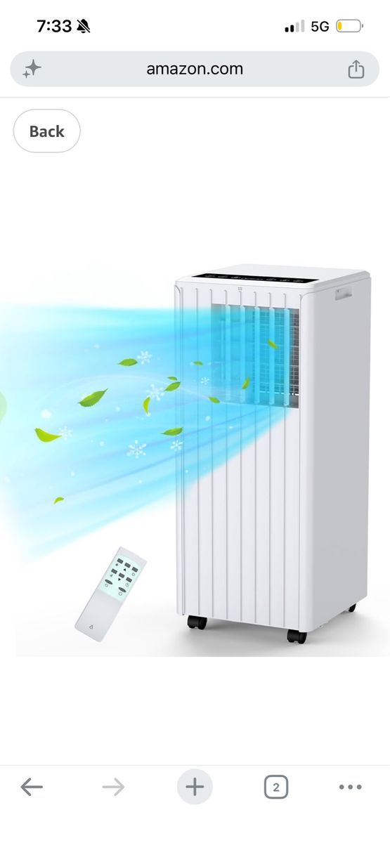 New, 8,000 BTU Portable Air Conditioner, Portable AC Built-in Cool,, with Dehumidifier and Fan Modes, Remote Control and Instal