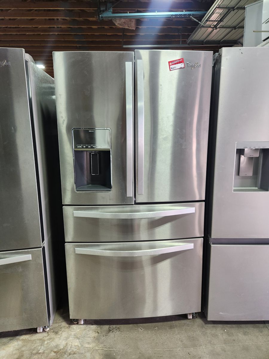 GREAT WHIRLPOOL STAINLESS STEEL 4 DOOR FRENCHDOOR FRIDGE
