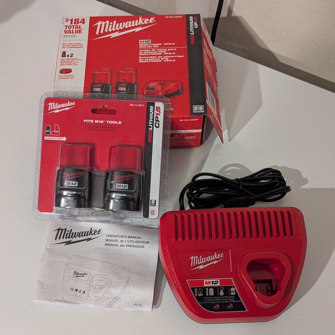 Milwaukee M12 battery charger combo