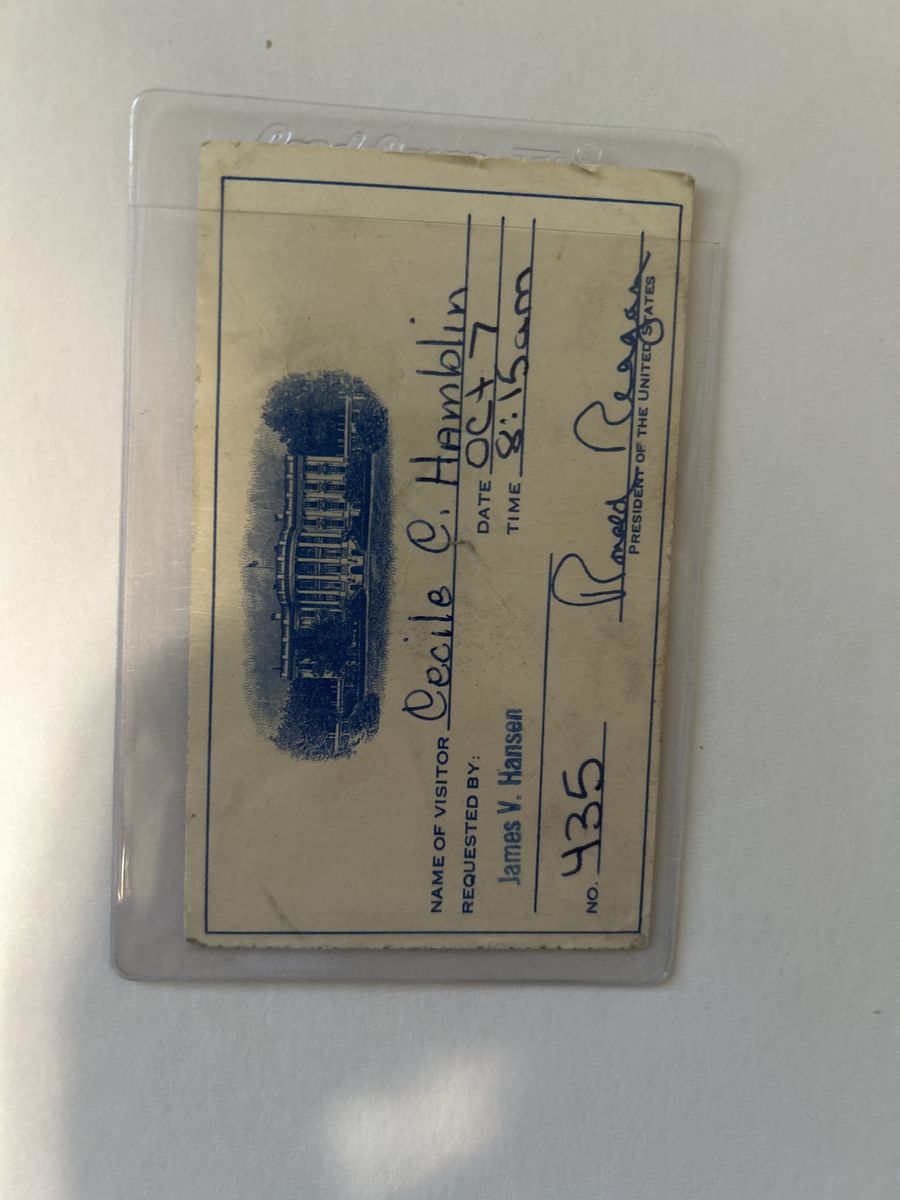 Ronald Regan visitor pass