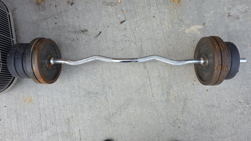 EZ bar plus 70 lb in weight