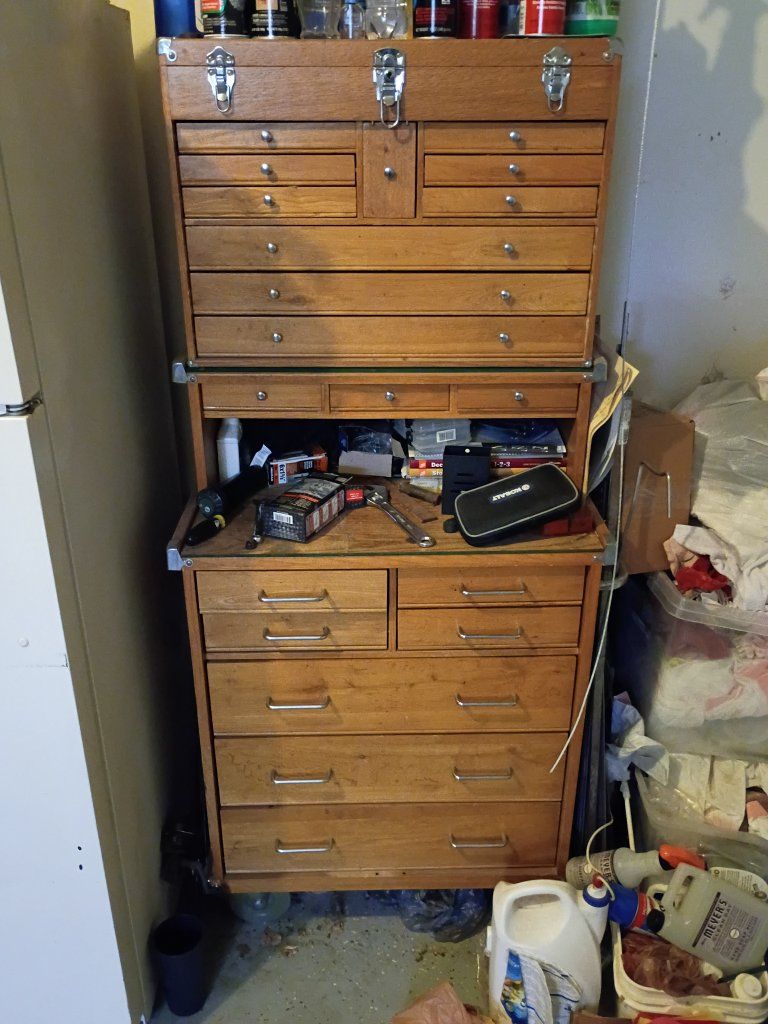 Wooden tool cabinet