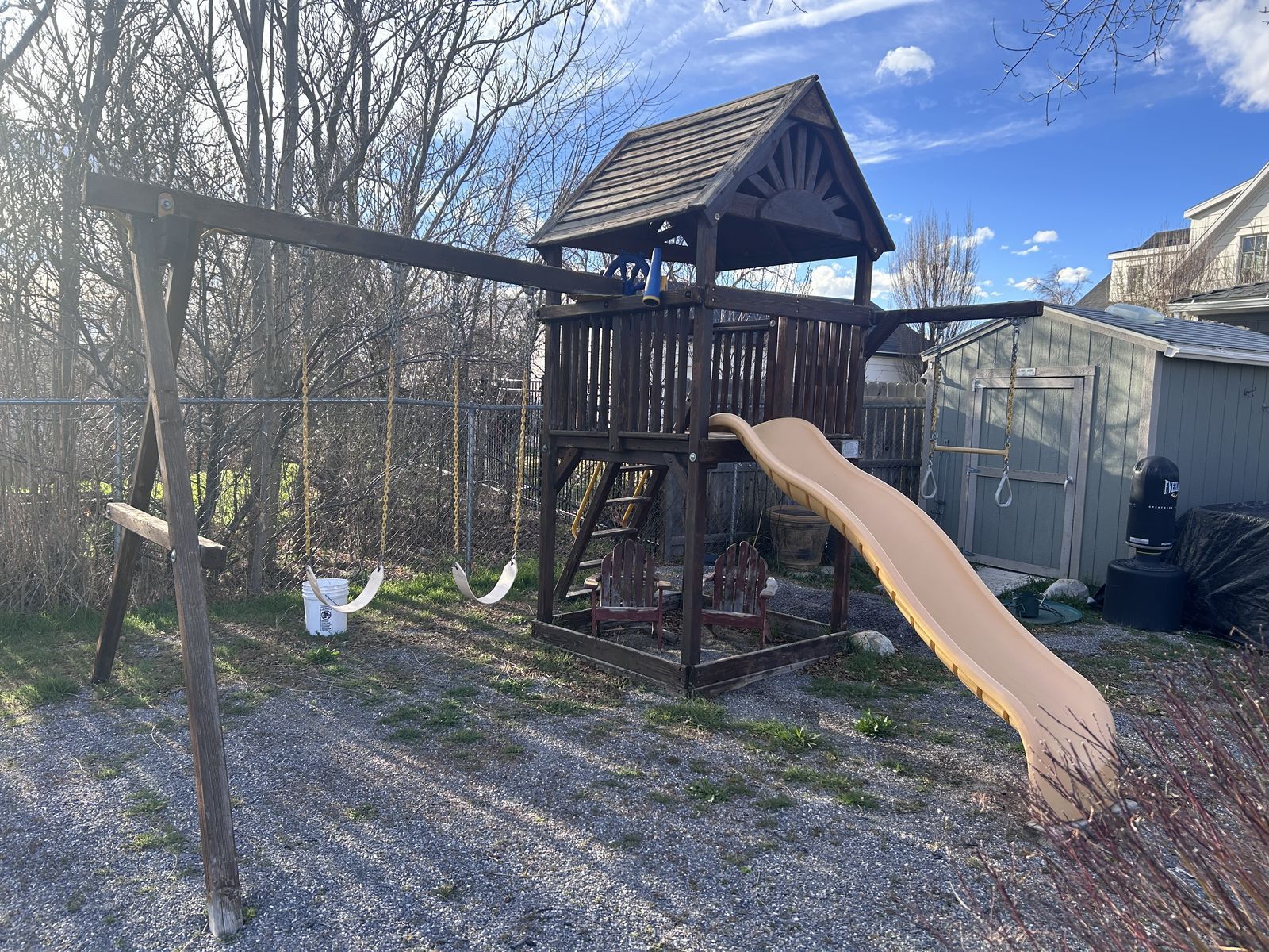 Sturdy wood playset - FREE!